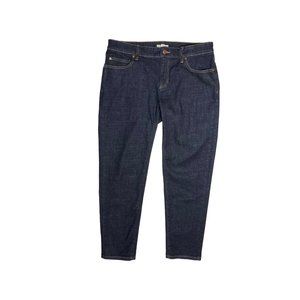 Eileen Fisher Size 8 Cropped Slim Leg Jeans Dark Blue Wash Denim